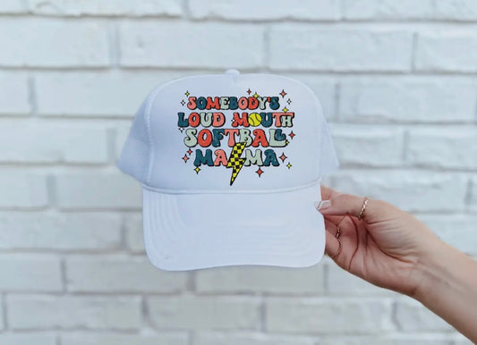 Loud Mouth Softball Mama Trucker Hat